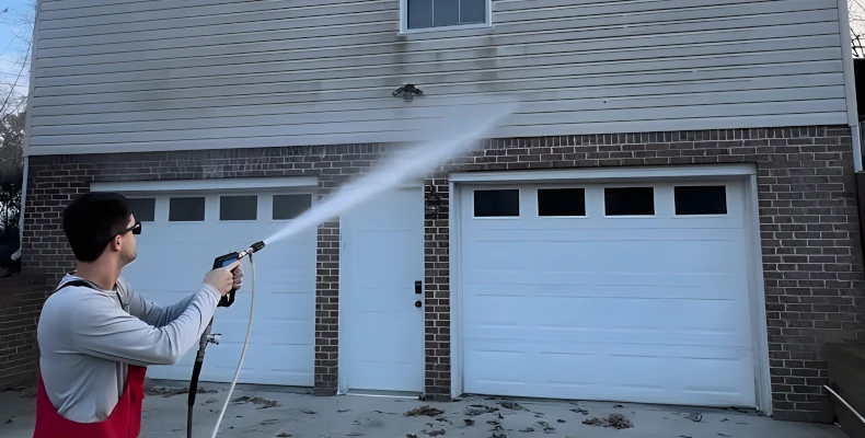 Washington Pressure Washing crew cleaning an exterior surface